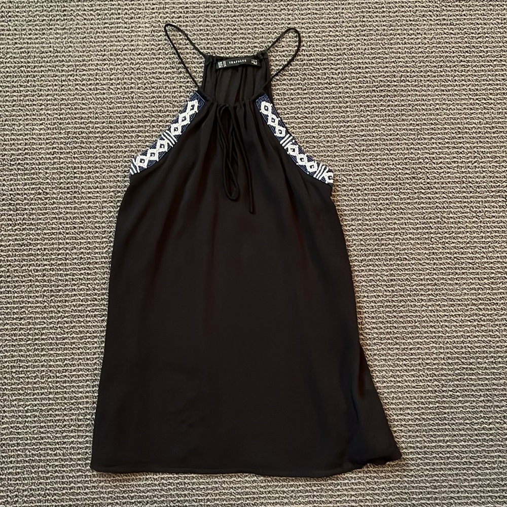 Zara Embroidered Adjustable Halter Top